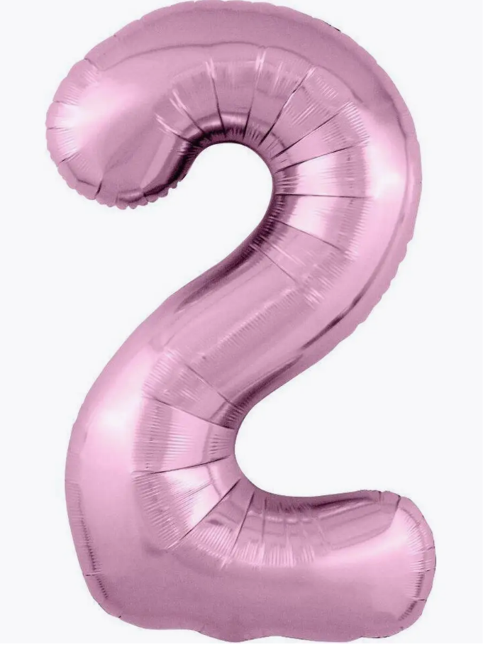 Цифра "2" (розовая) с гелием