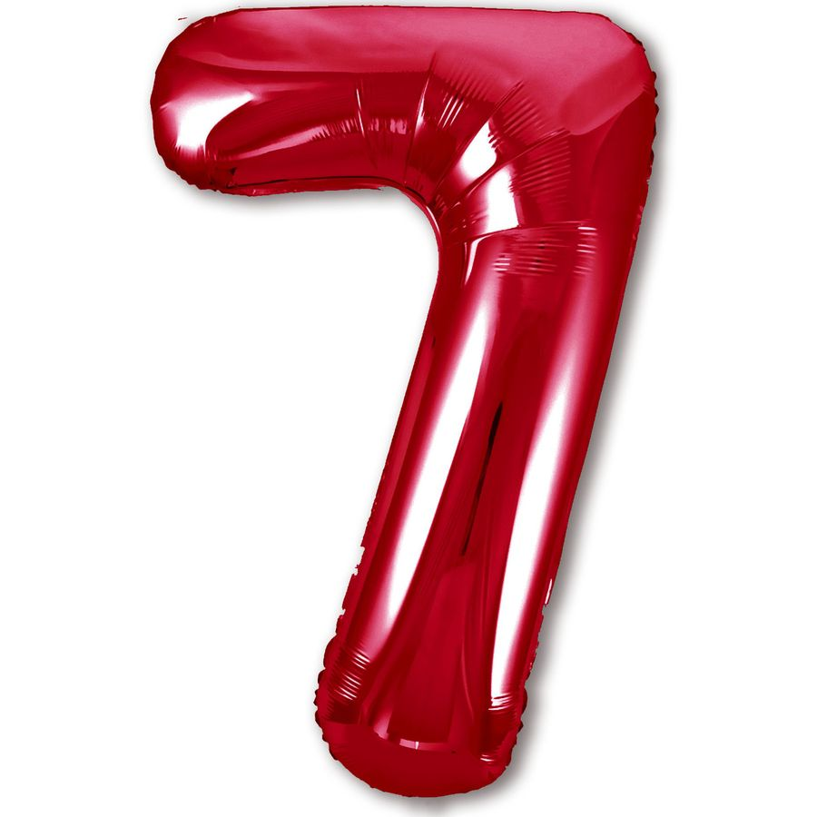 Цифра "7" (красная) с гелием