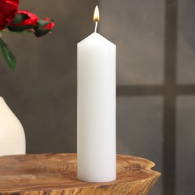 Свеча "Столбик", белая, 4х15 см