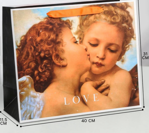 Пакет подарочный, Love, L 40×31×11.5 см