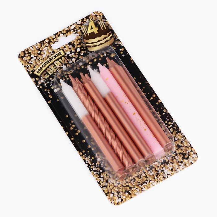 Свечи «Розовая вечеринка», 12 шт., 8 см, белый и розовый