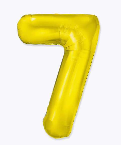 Цифра "7" (золотая) с гелием