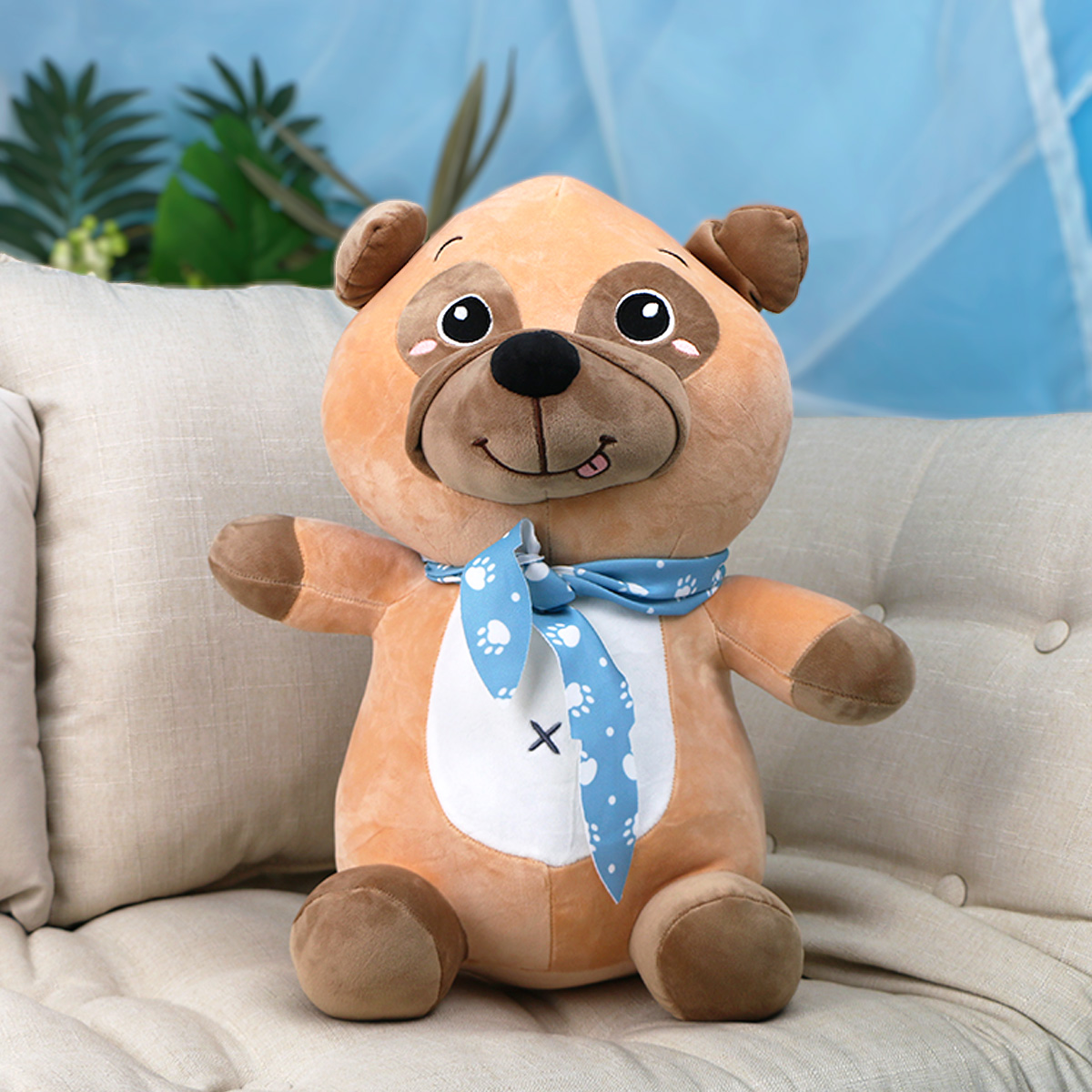 Собачка в шарфике лапка, 45 см (Бежевый)