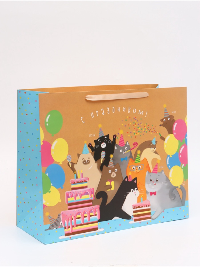 Пакет подарочный «С Праздником!», XL 49×40×19 см