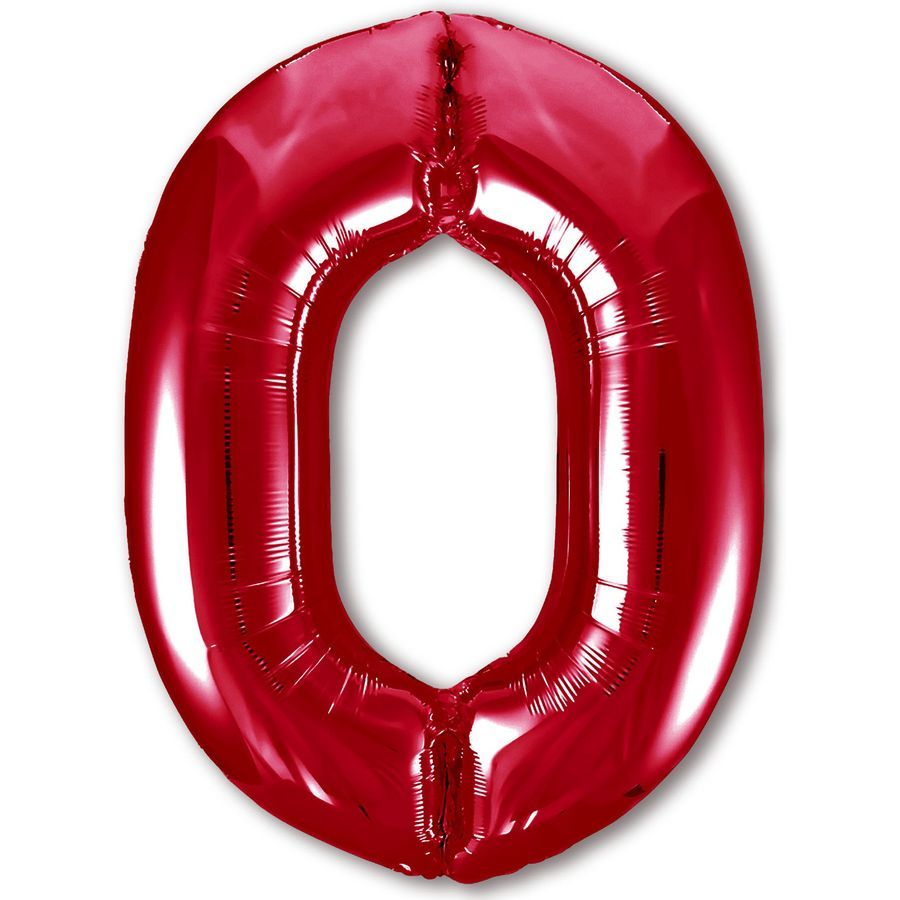 Цифра "0" (красная) с гелием