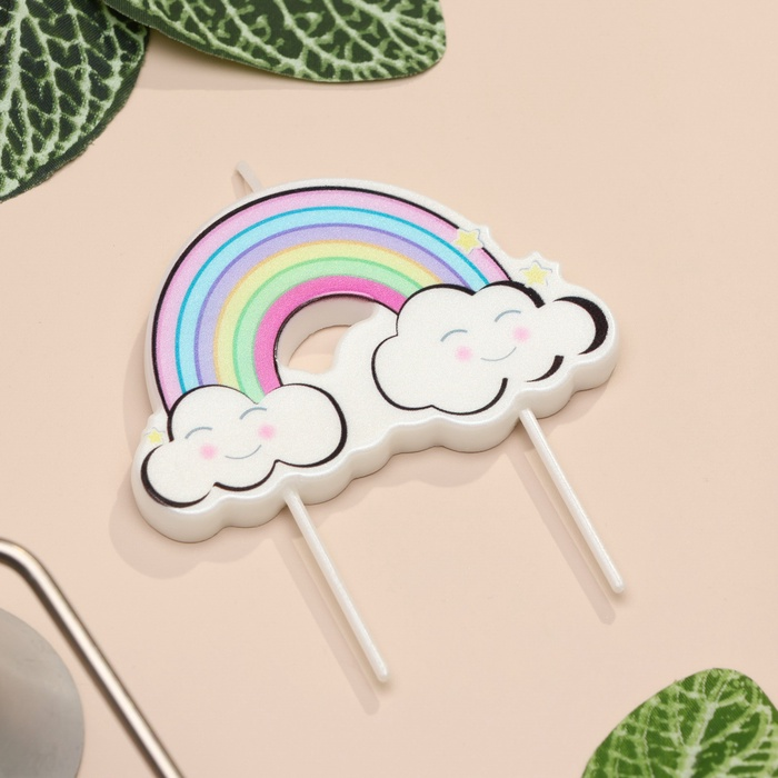 Свеча для торта «Радужные облака»