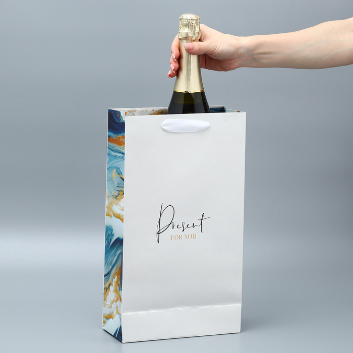 Пакет под две бутылки, «Present for you», 35 х 20 х 9 см