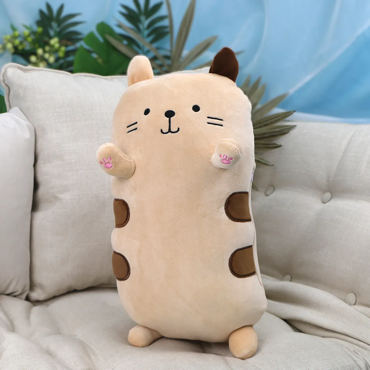 Котики прямоугольные подушки, 40 см (Бежевый)