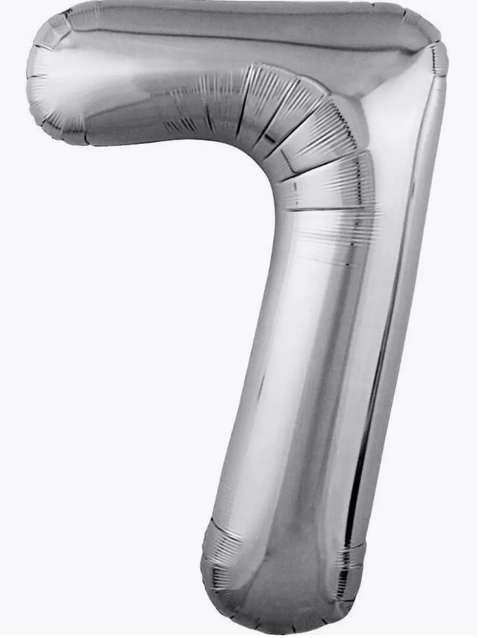 Цифра "7" (серебро) с гелием