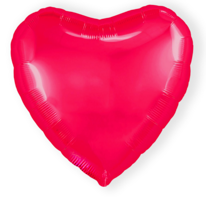 "Сердце фуксия" 31" с гелием