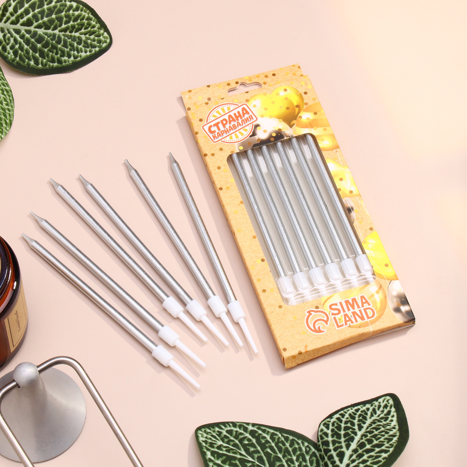 Свечи "Ройс", 6 шт (серебро)