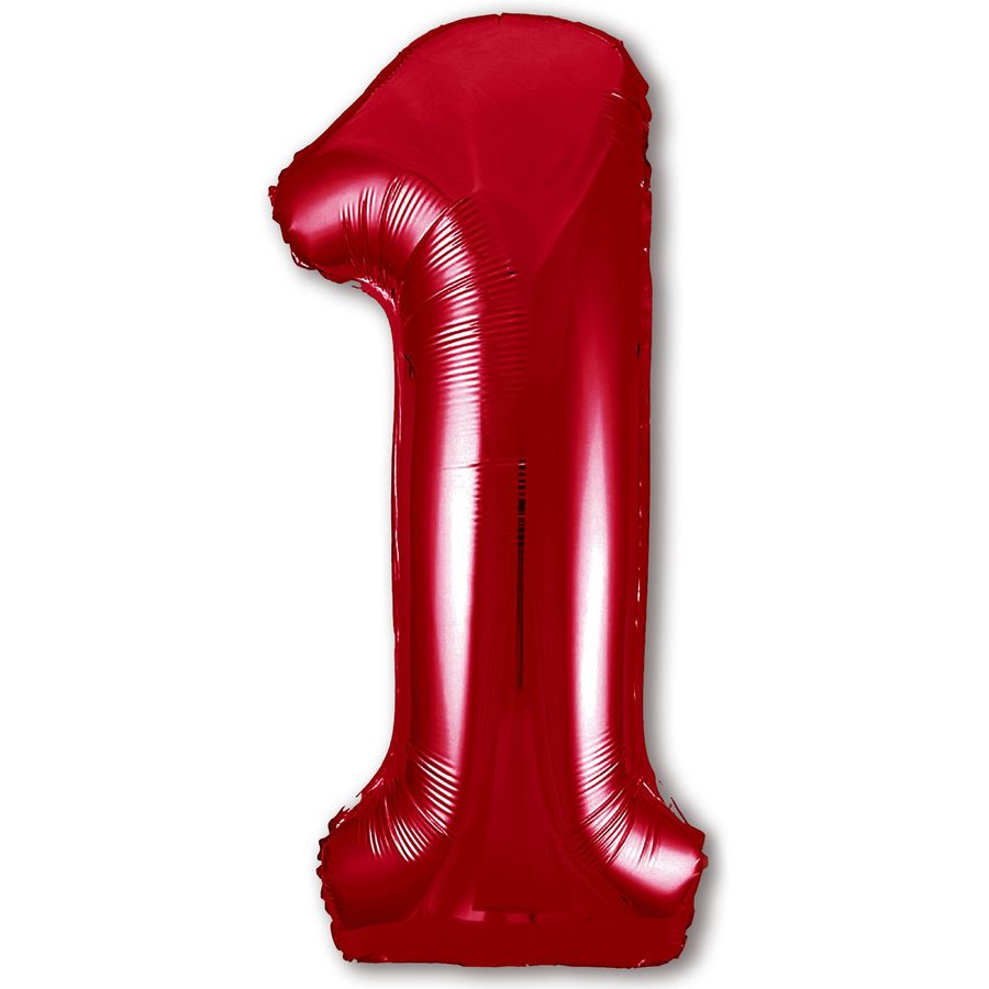 Цифра "1" (красная) с гелием