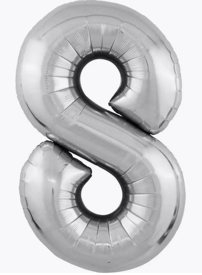 Цифра "8" (серебро) с гелием