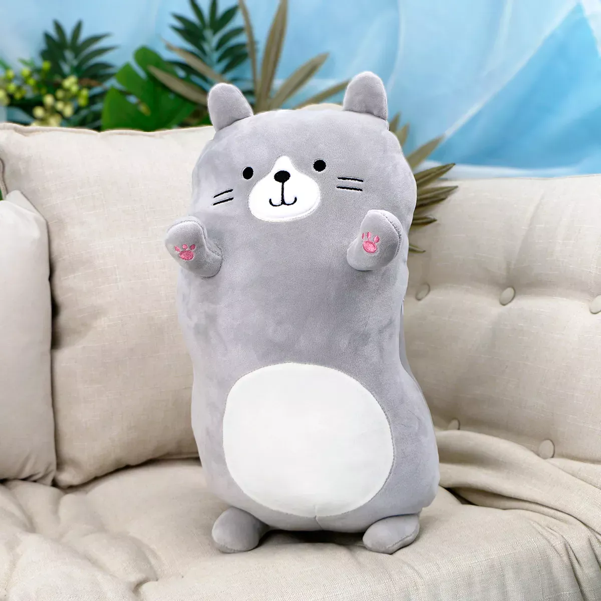 Котики прямоугольные подушки, 40 см (Серый)