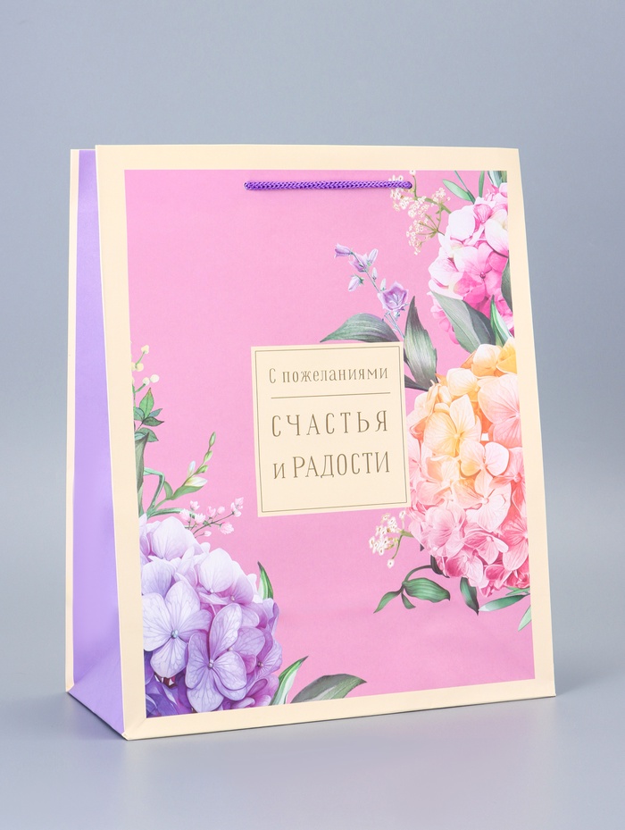 Пакет подарочный «Цветочный сад» 26×12×32 см